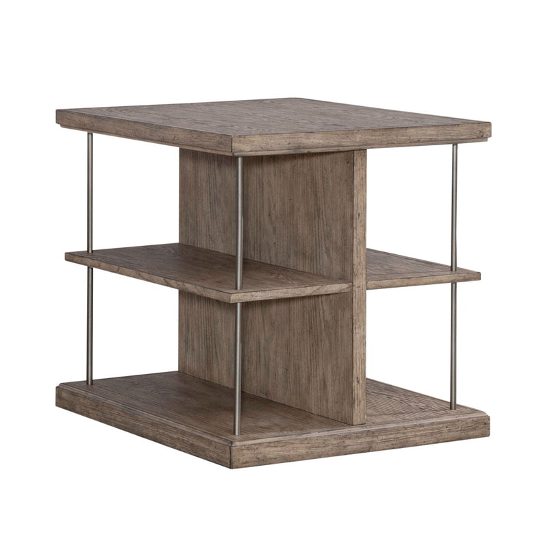 City Scape End Table in White Oak Veneers