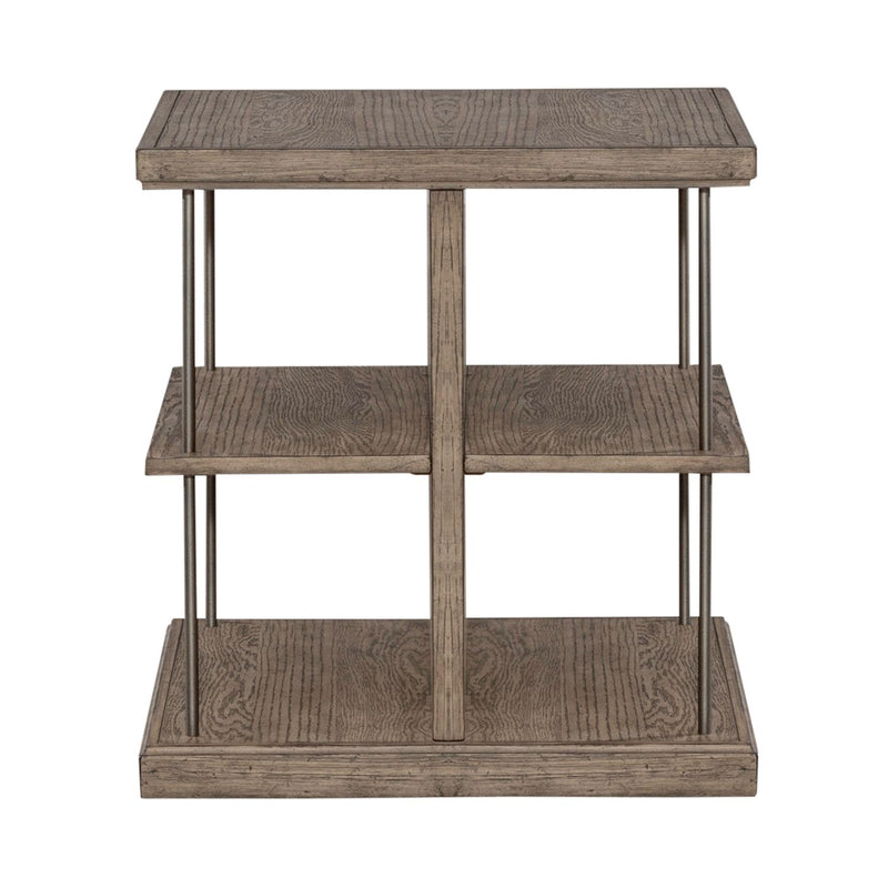 City Scape End Table in White Oak Veneers