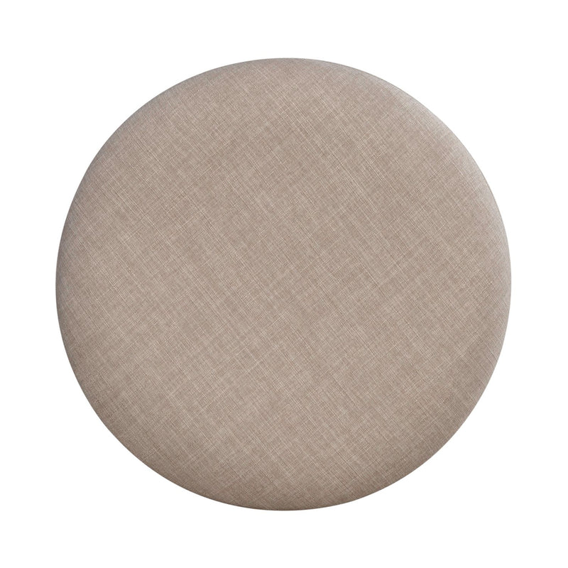 City Scape Upholstered Swivel Console Stool in White Oak Veneers