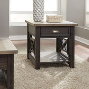 Heatherbrook Drawer End Table in Charcoal and Ash image