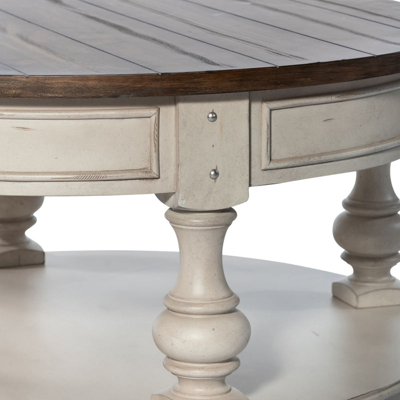 Morgan Creek Round Cocktail Table in Antique White