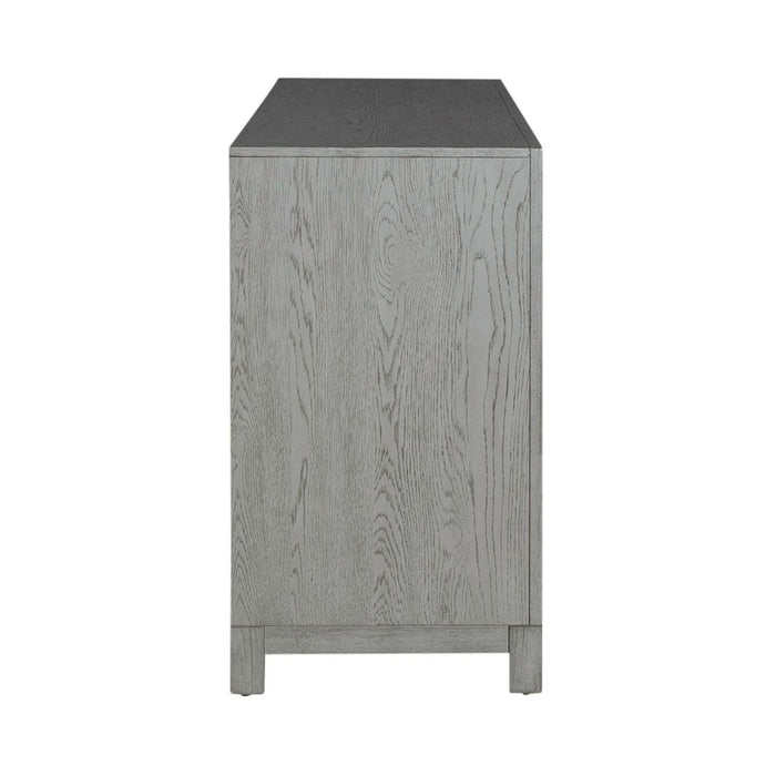 Liberty Furniture Palmetto Heights 78 Inch TV Console in Shell White/ Driftwood