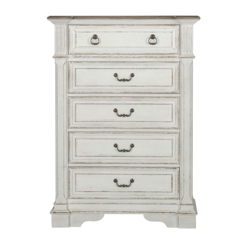 Abbey Park King California Panel Bed, Dresser & Mirror, Chest, Night Stand