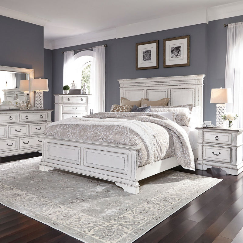 Abbey Park King California Panel Bed, Dresser & Mirror, Chest, Night Stand image