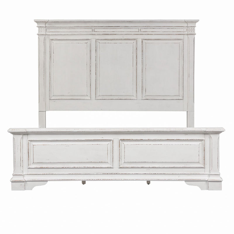 Abbey Park King California Panel Bed, Dresser & Mirror, Night Stand