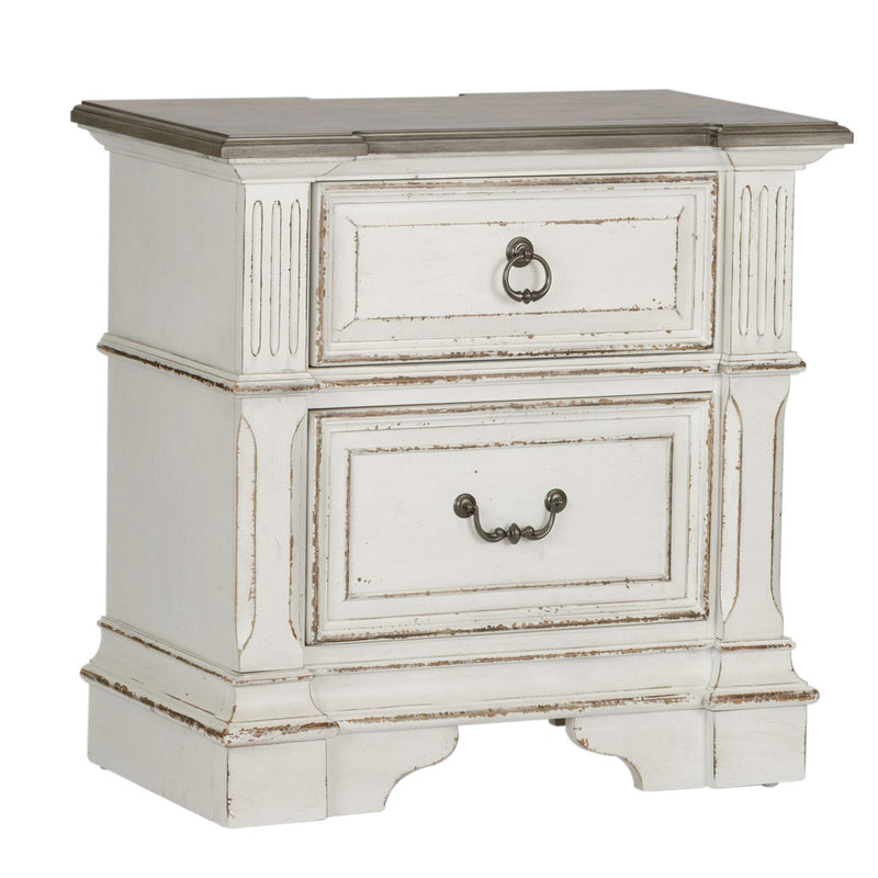 Abbey Park King Panel Bed, Dresser & Mirror, Chest, Night Stand