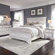 Abbey Park King Panel Bed, Dresser & Mirror, Chest, Night Stand image