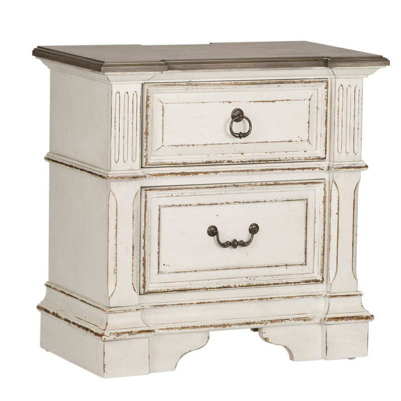 Abbey Park Queen Uph Sleigh Bed, Dresser & Mirror, Chest, Night Stand
