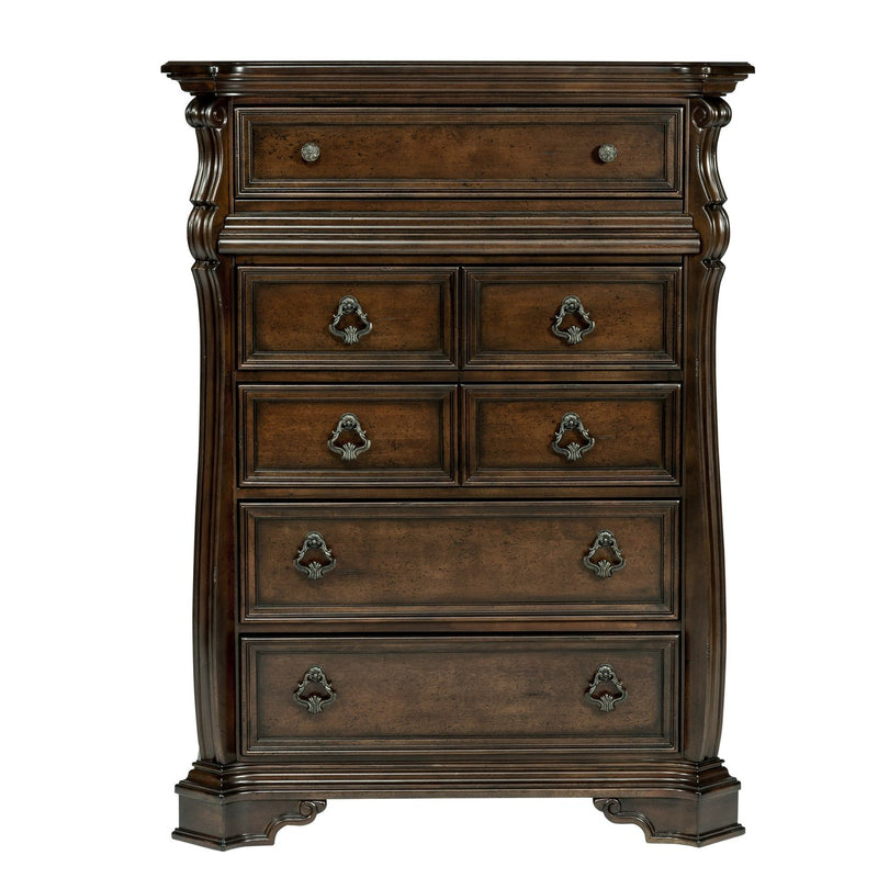 Arbor Place King Sleigh Bed, Dresser & Mirror, Chest, Night Stand