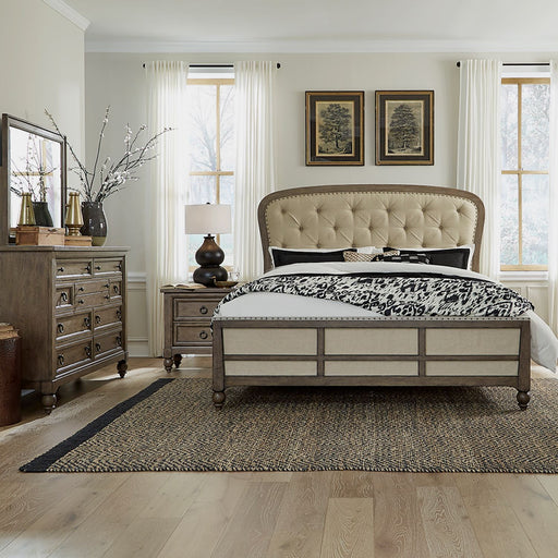 Americana Farmhouse King Shelter Bed, Dresser & Mirror, Night Stand image