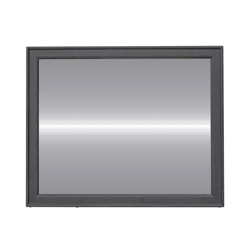Americana Farmhouse Landscape Mirror in Black