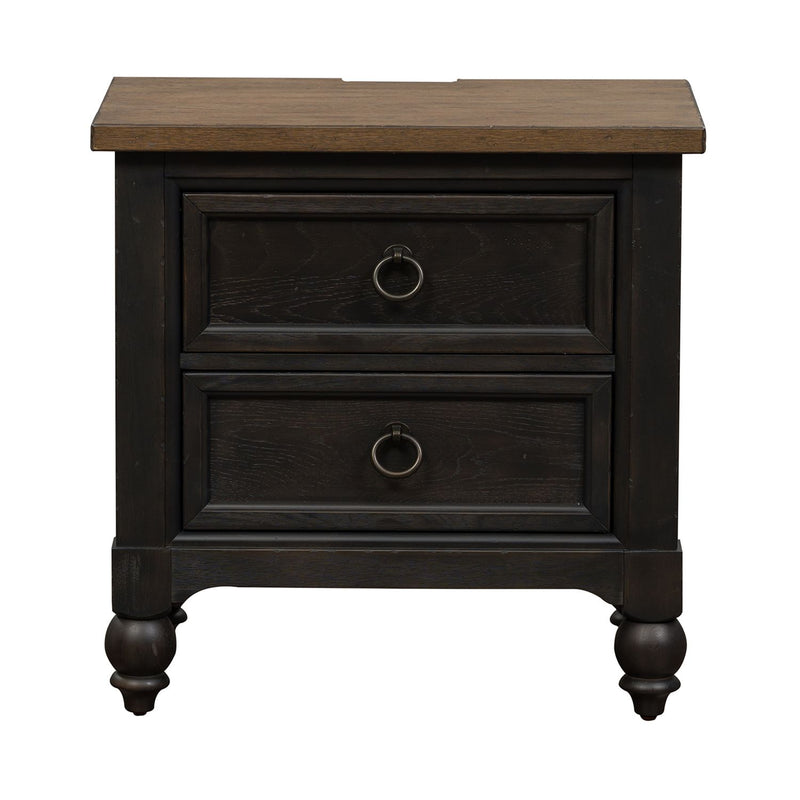Americana Farmhouse 2 Drawer Nightstand in Black