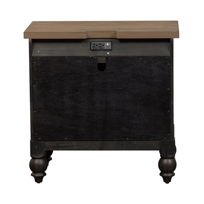 Americana Farmhouse 2 Drawer Nightstand in Black