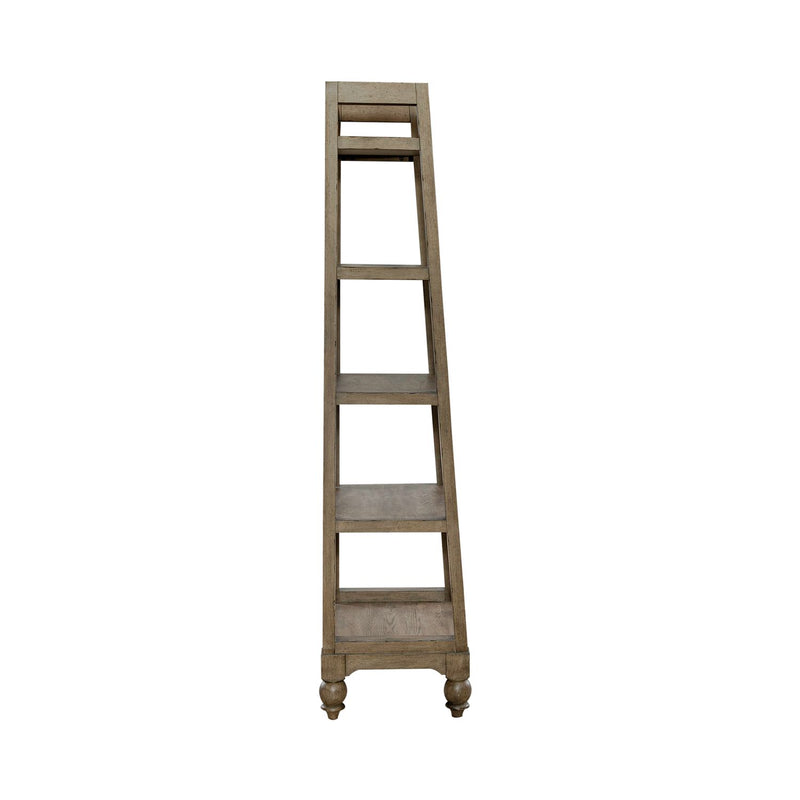 Americana Farmhouse Leaning Pier Bookcase in Dusty Taupe