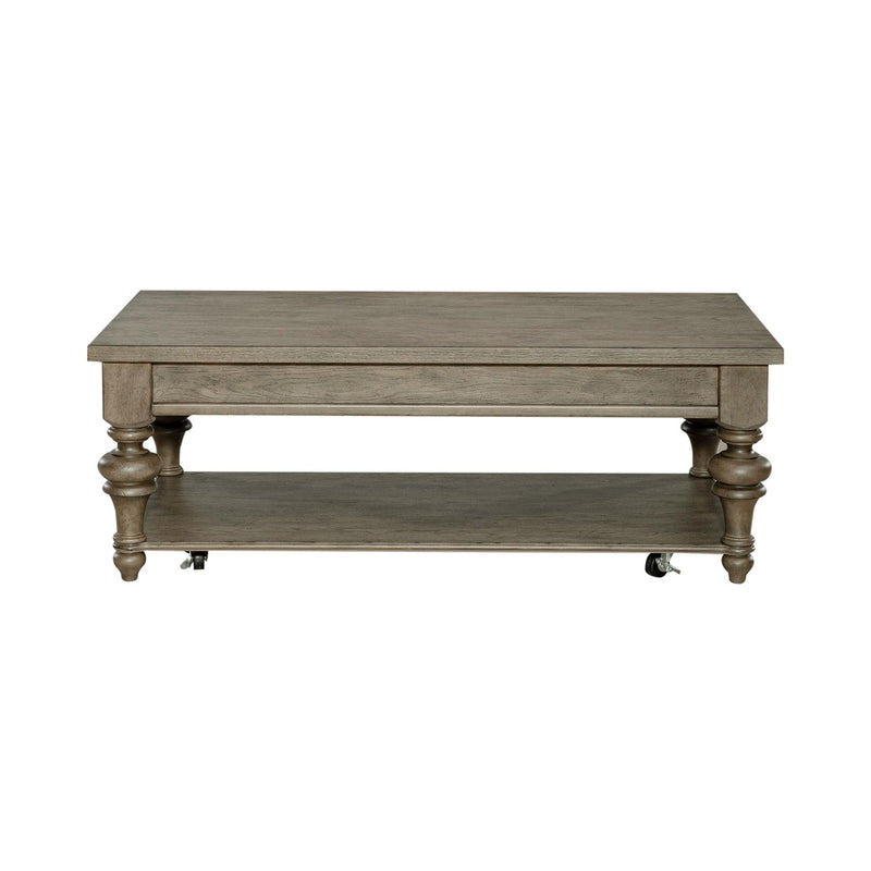 Americana Farmhouse Rectangular Cocktail Table in Dusty Taupe
