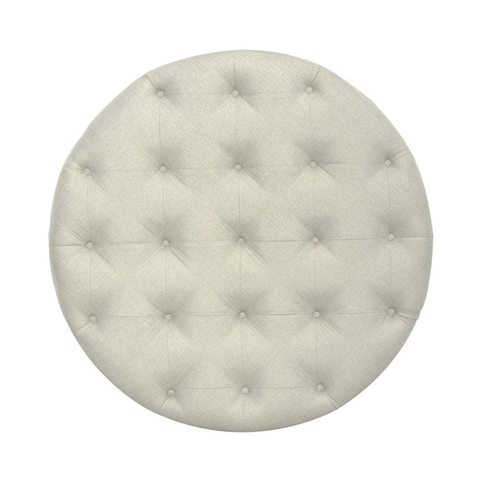 Liberty Furniture Americana Farmhouse Round Cocktail Ottoman in Dusty Taupe