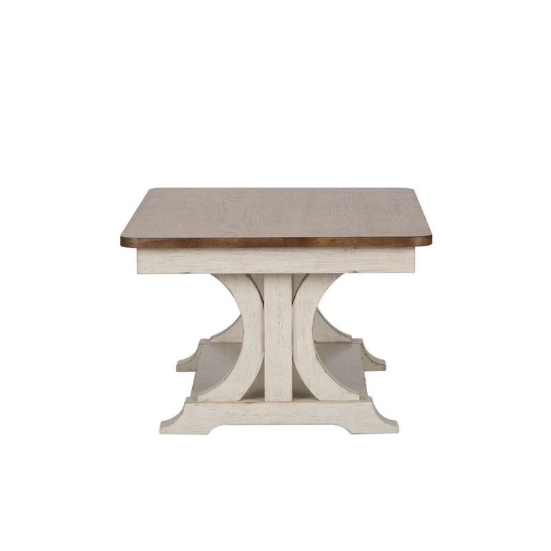 Farmhouse Reimagined Rectangular Cocktail Table in Antique White