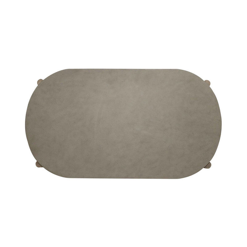 Affinity Oval Cocktail Table in Dusty Taupe with Concrete Top