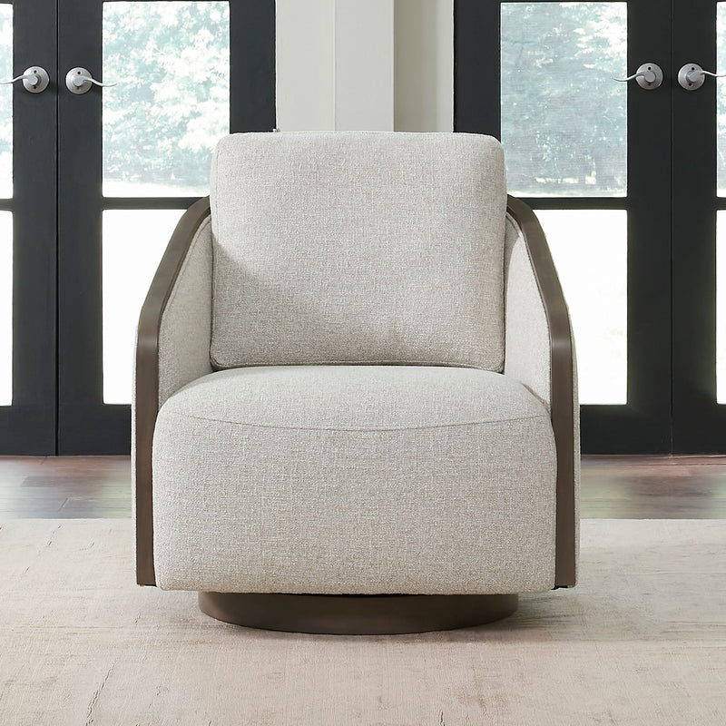 Nora Uph Swivel Accent Chair - Dark Brown image