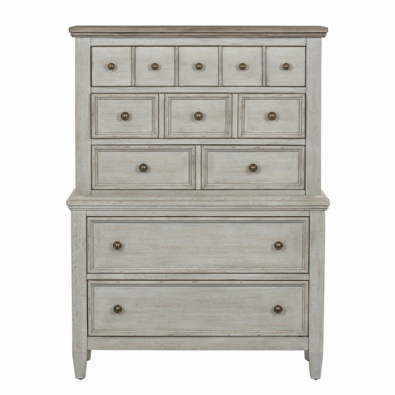 Heartland King Opt California Panel Bed, Dresser & Mirror, Chest, Night Stand