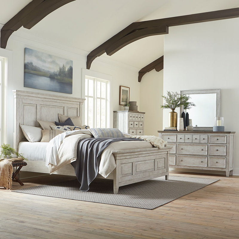 Heartland Queen Panel Bed, Dresser & Mirror, Chest image