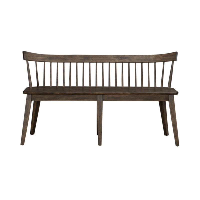 Midland Falls Spindle Back Bench in Rustic Brown