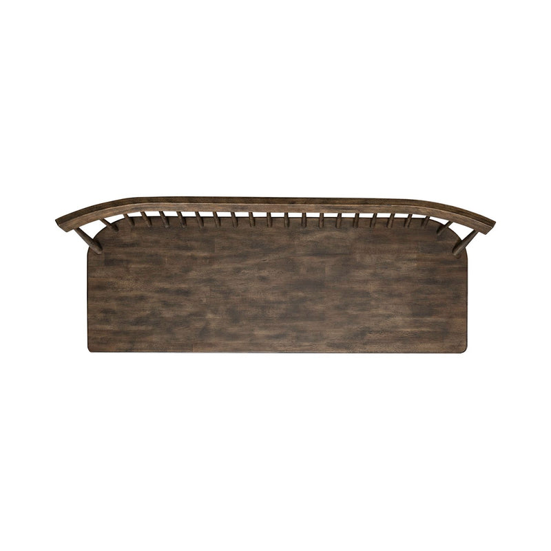 Midland Falls Spindle Back Bench in Rustic Brown