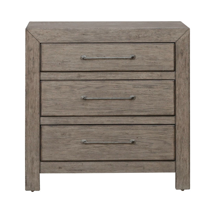 Liberty Furniture Skyview Lodge Nightstand with Charging Station in Cobblestone