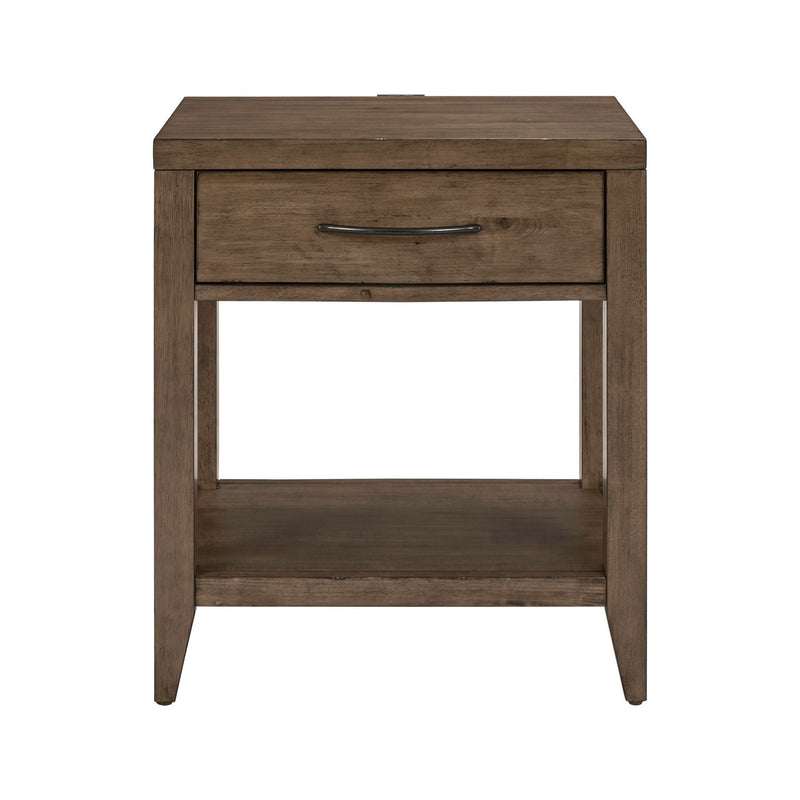 Shaker Lakes Open Nightstand w/ Charging Station