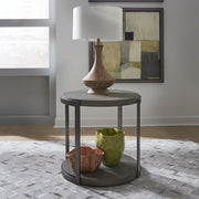 Modern View Round End Table in Gray image