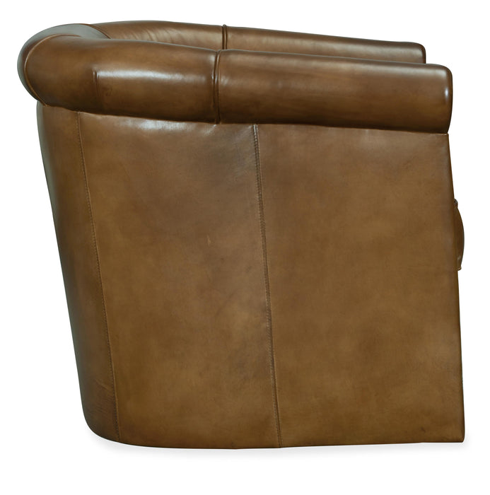 Axton Swivel Leather Club Chair - Vicars Furniture (McAlester, OK)