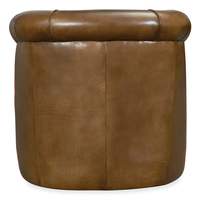 Axton Swivel Leather Club Chair - Vicars Furniture (McAlester, OK)