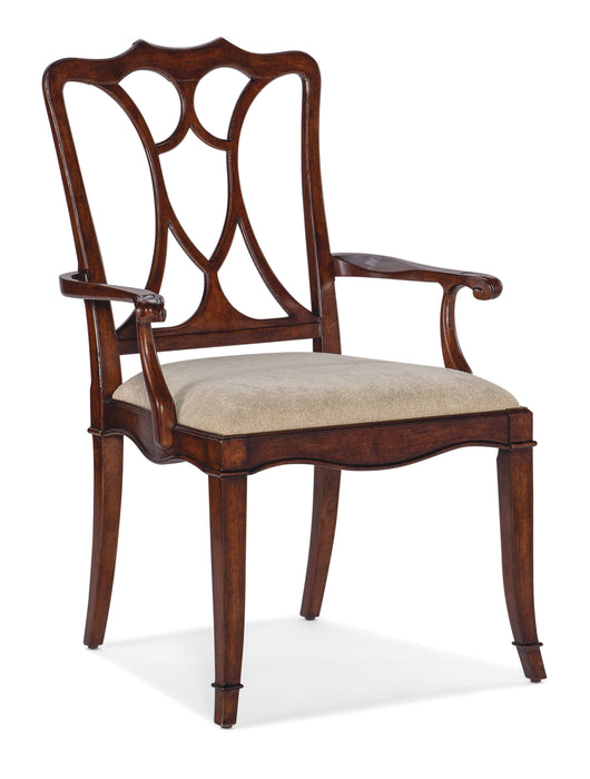 Charleston Upholstered Seat Arm Chair-2 per carton/price ea - 6750-75300-85 - Vicars Furniture (McAlester, OK)