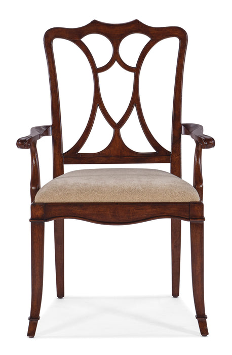 Charleston Upholstered Seat Arm Chair-2 per carton/price ea - 6750-75300-85 - Vicars Furniture (McAlester, OK)