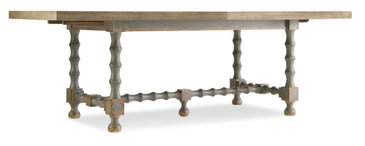 Ciao Bella 84in Trestle Table w/ 2-18in Leaves-Natural/Gray - Vicars Furniture (McAlester, OK)