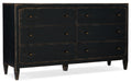Ciao Bella Six-Drawer Dresser- Black - Vicars Furniture (McAlester, OK)