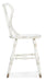Ciao Bella Spindle Back Counter Stool-White - Vicars Furniture (McAlester, OK)