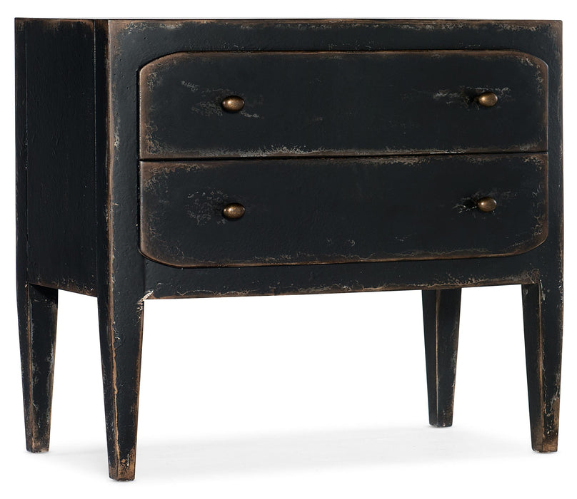 Ciao Bella Two-Drawer Nightstand- Black - Vicars Furniture (McAlester, OK)