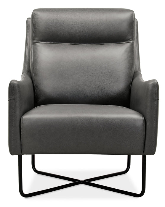 Efron Club Chair w/ Black Metal Base - Vicars Furniture (McAlester, OK)