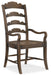 Hill Country Twin Sisters Ladderback Arm Chair - 2 per carton/price ea - 5960-75300-BRN - Vicars Furniture (McAlester, OK)