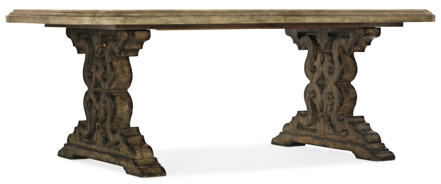 La Grange Le Vieux 86in Double Pedestal Table w/2-18in Leaves - Vicars Furniture (McAlester, OK)