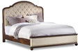 Leesburg Queen Upholstered Bed with Wood Rails - Vicars Furniture (McAlester, OK)