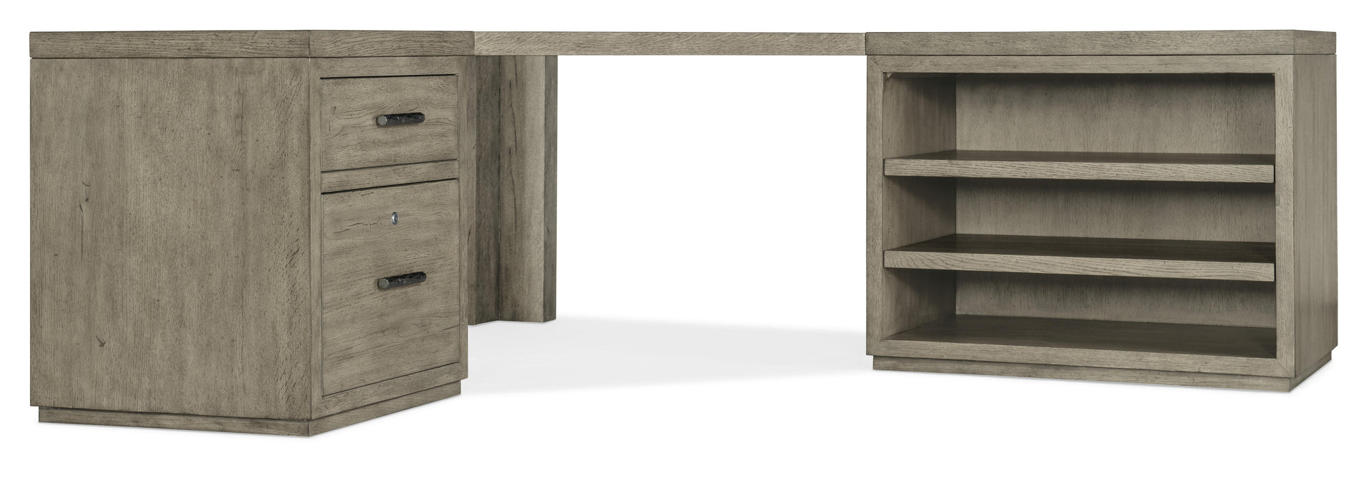 Linville Falls Corner Desk with File and Open Desk Cabinet image