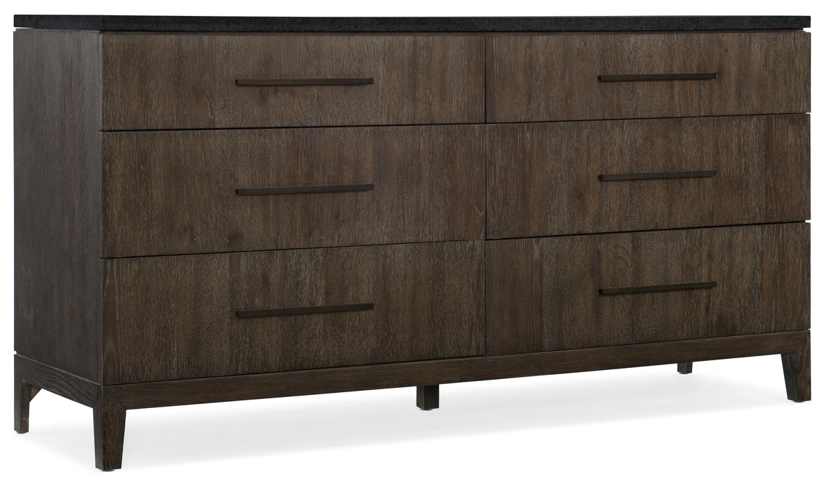 Miramar Aventura Raphael Six-Drawer Stone Top Dresser - Vicars Furniture (McAlester, OK)