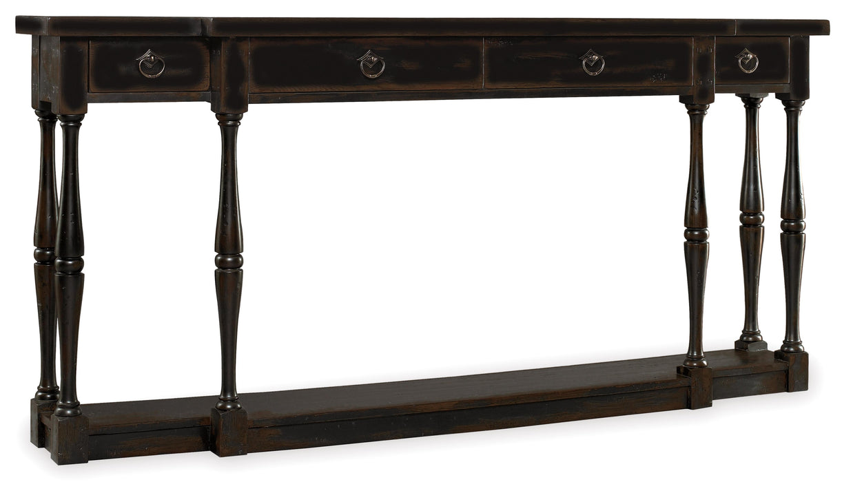 Sanctuary Four-Drawer Thin Console - Ebony - Vicars Furniture (McAlester, OK)