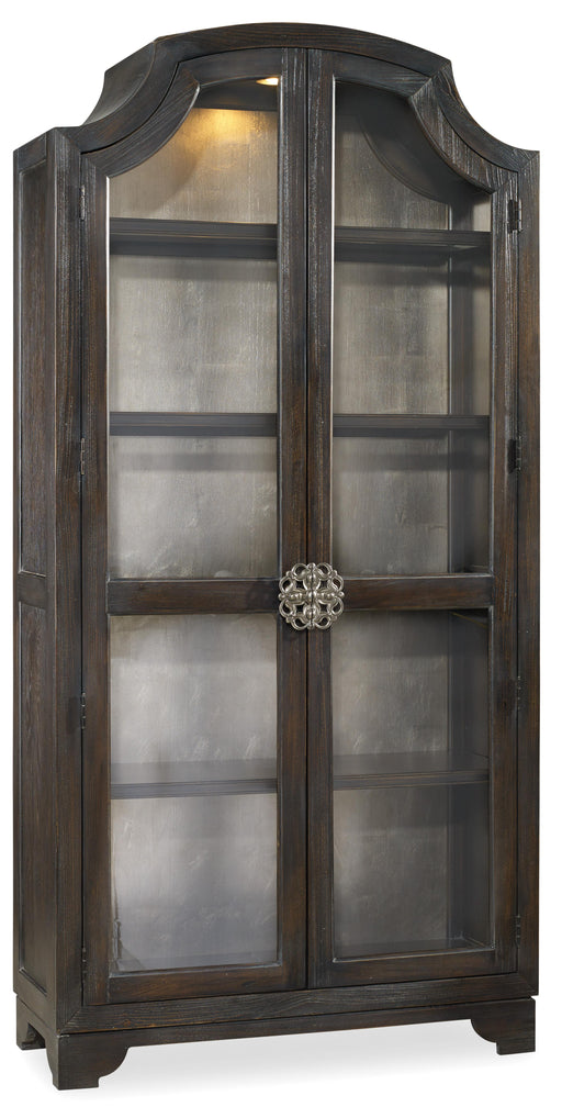 Sanctuary Glass Bunching Curio-Ebony Antiqued Oak - Vicars Furniture (McAlester, OK)