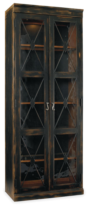 Sanctuary Two-Door Thin Display Cabinet - Ebony - Vicars Furniture (McAlester, OK)