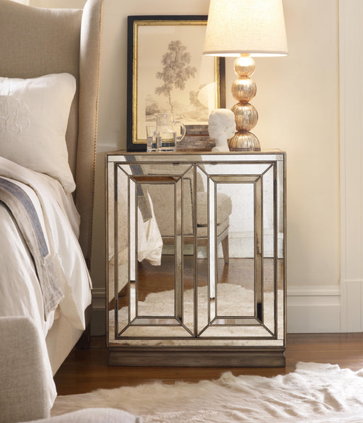 Sanctuary Two-Door Mirrored Nightstand - Visage image