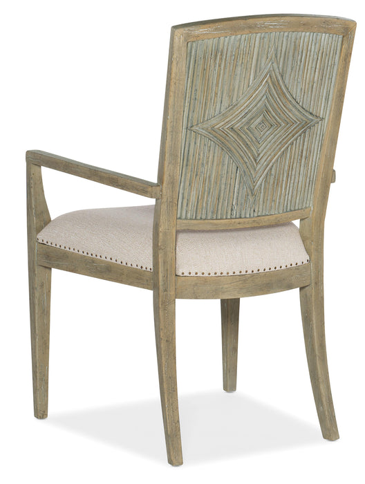 Surfrider Carved Back Arm Chair-2 per ctn/price ea - Vicars Furniture (McAlester, OK)