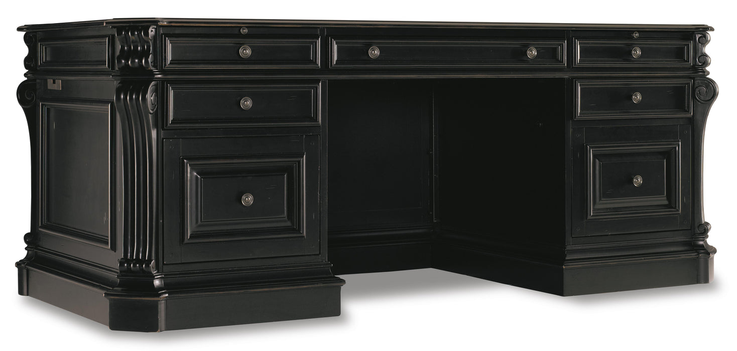 Telluride 76'' Executive Desk w/Leather Panels - Vicars Furniture (McAlester, OK)